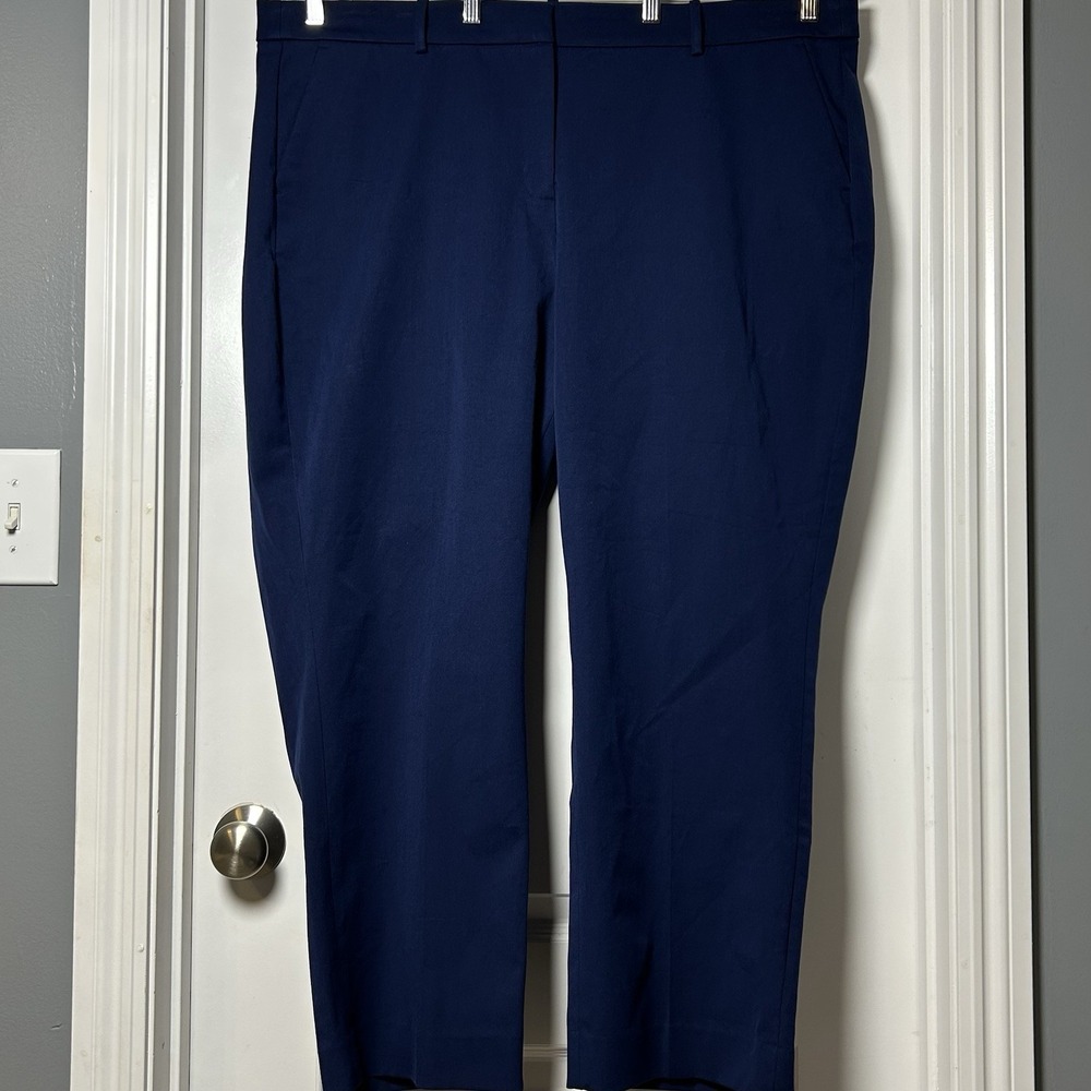 J. Crew Kallie Navy Blue Straight Leg Dress Pants Classic Workwear‎ Chic Style